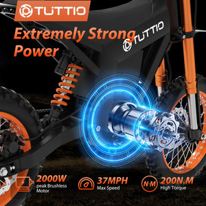 Electric Dirt Bike Teens Adults - 48V 21AH Electric Bicycle 14"/12" Fat Tire Off Road High Torque Mini E Motocross Motorcycle