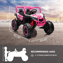 Load image into Gallery viewer, 24V XL 2 Seater Ride On Car for Kids, 4WD/2WD Switchable Off-Road Utv w/Remote Control, Pink
