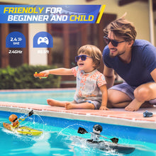Load image into Gallery viewer, RC Kayak Boat for Kids,2.4 Ghz Remote Control Shark Boat Toys W/LED Light for Pools, Lake, Bathtub Never Capsize Summer Outdoor Water Toys
