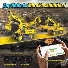 Load image into Gallery viewer, Robot Building Kits, 5-in-1 Stem Toys for Boys Age 8-14, APP &amp; Remote Control Excavator Kids Construction Toys
