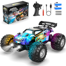 Load image into Gallery viewer, Remote Control Car, All Terrain Remote Control Truck for Boy, 2.4GHz Rc Car with Bodylight and Two Rechargeable Batteries
