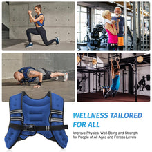 Load image into Gallery viewer, ZELUS Weighted Vest, 6lb/8lb/12lb/16lb/20lb/25lb/30lb Weight Vest with Reflective Stripe for Workout, Strength Training, Running, Fitness, Muscle Building, Weight Loss, Weightlifting, Blue(12 lb)
