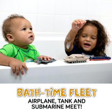 Load image into Gallery viewer, Bath Toys for Kids Ages 4-8, Kids Bath Toys for Boys, Mold Free No Hole Sealed, Soft Durable Army Play Set Submarine Tank Airplane Jet
