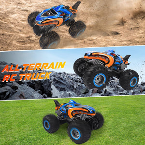 1:16 Remote Control Car, 2.4 GHz All Terrain Remote Control Monster Truck, RC Truck 2 Rechargeable Batteries for 80 Mins Play