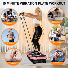 Load image into Gallery viewer, Vibration Plate Exercise Machine, 130 Levels Shake Fitness Vibrating Platform for Lymphatic Drainage Weight Loss, Bluetooth Fat Burner for Women Men, Pink
