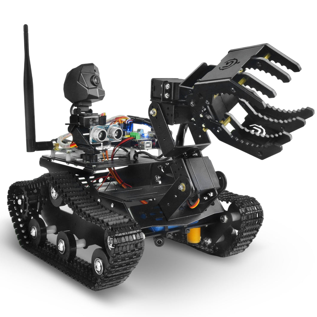 Smart Robot Car Kit with Robotic Arm HD Camera for Mega 2560, Utility Intelligent Tank Chassis Robotics Vehicle