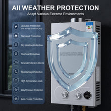 Load image into Gallery viewer, PEIXU Portable Propane Water Heater 18L – Outdoor Camping Shower with Digital Display, Tankless Instant Heating for RV, Cabin, Hunting, Off-Grid Use
