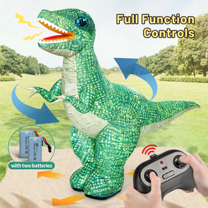 2.4GHZ Remote Control Inflatable Dinosaur Toy for Kids, Electric Toy Dinosaur with 360°Rotation,Forward & Backward, Rechargeable