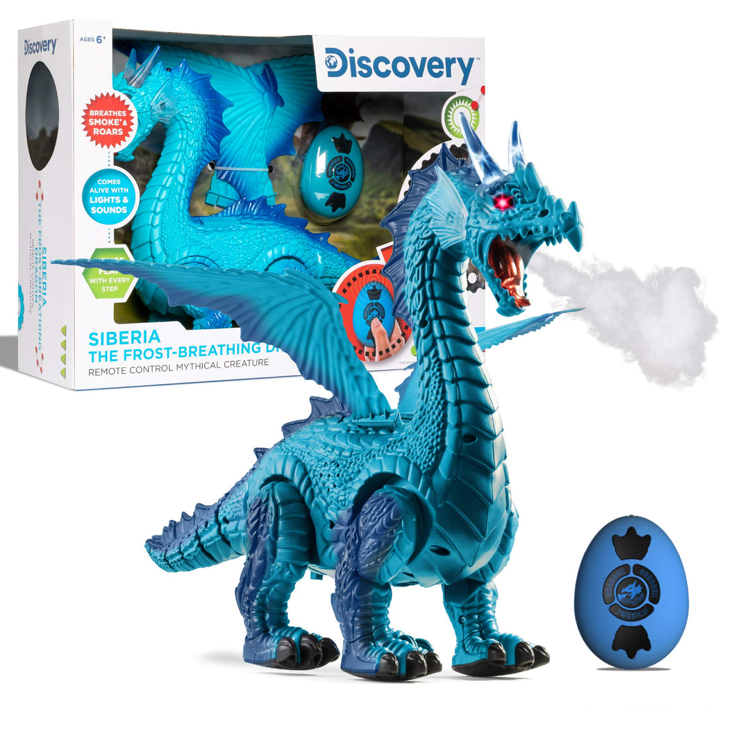 Discovery Kids RC Dragon Smoke, Large Dinosaur Toy w/Actual Smoke Breath, Wing-Flapping, Roaring, Light-Up, Realistic Sound