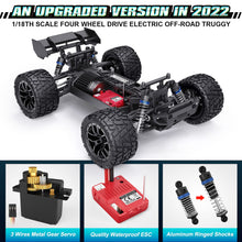 Load image into Gallery viewer, RC Cars Hailstorm, 36+KM/H High Speed 4WD 1:18 Scale Waterproof Remote Control Off Road Monster Truck with Two Rechargeable Batteries
