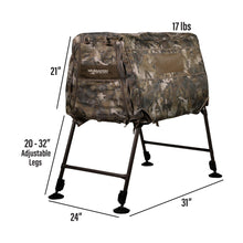 Load image into Gallery viewer, Momarsh Invisi Lab Dog Blind for Waterfowl Hunting | Adjustable Pet Blind for Dry or Wet Land Hunting &amp; Training | Water Resistant Shell with Mesh Draining Bottom | Optifade Timber

