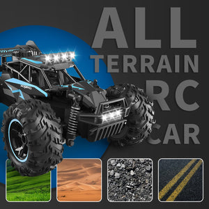 Remote Control Car, 2.4GHz 20-25KM/H Variable Speed Turbo 2-Speed Acceleration High Speed RC Car, 1:16 Off-Road Monster Truck with LED Lights