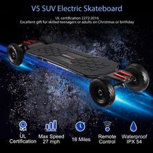 Load image into Gallery viewer, Electric Skateboard with LCD Remote Control，V5 Electric Longboard with Light for Adults, 1650W Dual Motor, 27 MPH &amp; 18 Miles Range
