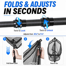 Load image into Gallery viewer, Ultra Light Carbon Fiber Landing Net for Fishing with Telescopic Handle
