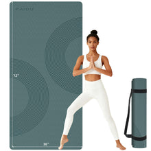 Load image into Gallery viewer, PAIDU Large Yoga Mat, 72" x 36" x 2/5"（10MM） Thick Non-Slip Exercise Mat, SGS-Certified POE Material, Ideal for Home Gym, Yoga, Pilates, Fitness Workouts &amp; Floor Mat （Deepgreen - Double C）

