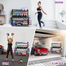 Load image into Gallery viewer, XXL-Dumbbell Rack Weight Rack for Dumbbells, VOPEAK Home Gym with Wheels
