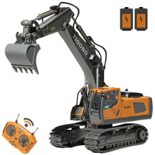 Load image into Gallery viewer, RC Excavator with Lights and Sound, 11-Channel Remote Control Heavy Equipment Toy Construction Vehicles Toys
