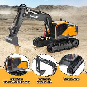 RC Excavator Remote Control Excavator Toy for Boys Full Function Construction Vehicles Toys with Shovel
