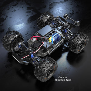 1:16 Scale Ready to Run Fast Remote Control Car, High Speed Jump RC Monster Truck, Off Road RC Cars, 4WD All Terrain RTR RC Truck