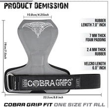 Load image into Gallery viewer, Cobra Grips Weight Lifting Gloves with Adjustable Neoprene Padded Wrist Wraps -  (PRO Gray Rubber)
