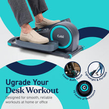 Load image into Gallery viewer, Cubii GO Under Desk Elliptical Bike, Portable Low Impact Leg Exerciser for Home and Office | Compact Exercise Machine with 10 Resistance Levels, LCD Display &amp; App Tracking
