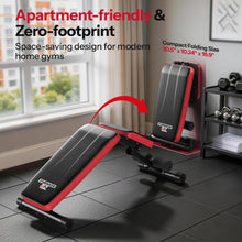 Load image into Gallery viewer, NICEPEOPLE Adjustable Weight Bench for Home Gym up to 6.5'', 660LBS Capacity Workout Bench with 10 Backrests for Chest Shoulders Arms, Compact and Foldable Strength Bench Small Space Apartment Room
