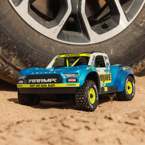 RC Truck Mojave GROM 4x4 Smart Small Scale Desert Truck, RTR (with Battery and Charger Included) Blue/White ARA2104T2