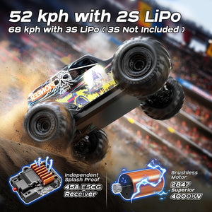 1/14 Brushless RC Cars for Adults, Max 42mph Oil Shock Absorber Electric 4WD High-Speed RC Car, Remote Control car for Adults RC Truck