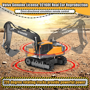 RC Excavator Remote Control Excavator Toy for Boys Full Function Construction Vehicles Toys with Shovel