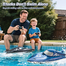 Load image into Gallery viewer, Shark RC Racing Boat for Kids &amp; Adults,2.4GHz High Speed Remote Control Boat W/ Dual Battery 50 Min Runtime, Shining Blue
