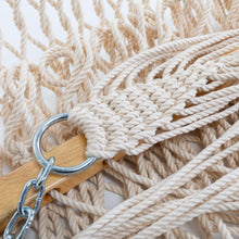 Load image into Gallery viewer, Original Pawleys Island Deluxe Oatmeal DuraCord Rope Hammock – 13 ft. x 60 in., 2-Person, 450 lb Capacity, Oak Spreader Bar, Zinc-Plated Hardware, Handcrafted in the USA
