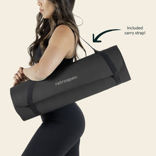 Load image into Gallery viewer, Retrospec Solana Yoga Mat 1" Thick With Nylon Carry Strap for Men &amp; Women - Non Slip Exercise Mat for Home Yoga, Pilates, Stretching, Floor &amp; Fitness Workouts
