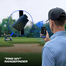 Load image into Gallery viewer, Blue Tees Golf Captain Pro Golf Rangefinder with Slope &amp; GPS Distances – 1200 Yard Laser Range Finder, OLED Display, Shot Tracking, Magnetic Cart Mount, IP67 Waterproof, USB-C Rechargeable
