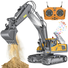 Load image into Gallery viewer, Remote Control Excavator Toy, Rechargeable 11 Channel 2.4Ghz RC Construction Vehicles with Metal Shovel for Kids, 680° Rotation
