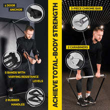 Load image into Gallery viewer, Tribe Lifting Resistance Bands for Working Out Men and Women - Pull Up Bands Set of 5 with Handles, Door Anchor and Bar - Workout Bands for Strength Training, Exercise Bands for Home Gym
