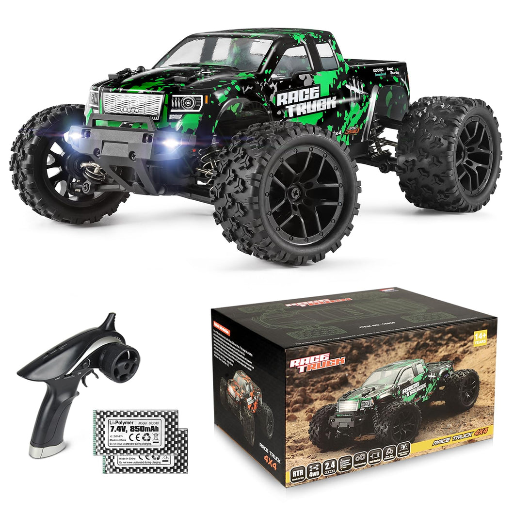 1:18 Scale All Terrain RC Car 18859, 36 KPH High Speed 4WD Electric Vehicle with 2.4 GHz Remote Control, 4X4 Waterproof Off-Road