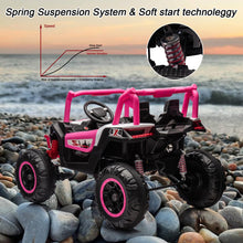 Load image into Gallery viewer, 24V XL 2 Seater Ride On Car for Kids, 4WD/2WD Switchable Off-Road Utv w/Remote Control, Pink
