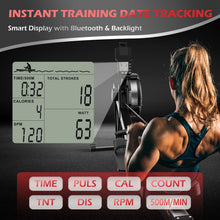 Load image into Gallery viewer, PASYOU Air Rowing Machine for Home,10-Level Resistance 350lbs Rower Machine,Foldable Row Machines Commercial with 54in Rail and Bluetooth Backlit Monitor, Adjustable Tablet Holder PR70
