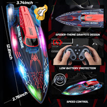 Load image into Gallery viewer, 13 inch Remote Control Boat for Kids, 2.4Ghz RC Spider Boat with LED Lights for Pools and Lakes, Summer Water Toy Gift

