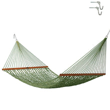 Load image into Gallery viewer, Original Pawleys Island Deluxe Meadow DuraCord Rope Hammock – 13 ft. x 60 in., 2-Person, 450 lb Capacity, Oak Spreader Bar, Zinc-Plated Hardware, Handcrafted in the USA
