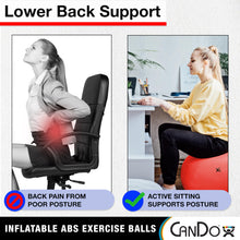 Load image into Gallery viewer, CanDo Inflatable Exercise Ball - Red 42", Durable Extra Thick Non-Slip Stability Ball
