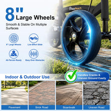 Load image into Gallery viewer, BlessReach Steerable Knee Walker Deluxe Medical Scooter for Foot Injuries Compact Crutches, with Dual Rear on-Wheel Brake and Shock Absorption Under The Knee pad, Black

