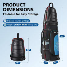 Load image into Gallery viewer, Golf Travel Bags for Airlines with Wheels, Hard Case Top and 1680D Heavy Duty Oxford Protect Golf Clubs, Lightweight and Easy to Maneuver, Black, Red and Blue
