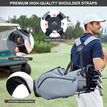 Load image into Gallery viewer, uniHimal Premier 14-Way Golf Stand Bag, Lightweight Leather Classic Gray
