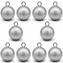 Load image into Gallery viewer, MLYLM 10 Pack 3 oz Cannonball Sinkers — Round Lead Trolling Weights for Salmon Walleye Lake Trout, Great Lakes Downrigger Drift Trolling, Three-Way Rig Saltwater Freshwater Bottom Fishing
