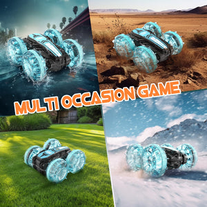 Remote Control Car, Amphibious RC Cars Toys for Ages 5-7, 4WD RC Boat, Waterproof 360° Rotating RC Monster Truck Stunt Car