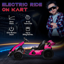 Load image into Gallery viewer, 24V 7.5 MPH Electric Go Kart with Adjustable Seat, Drifting Car Battery Powered Ride for 6-12 Years Old, Pink

