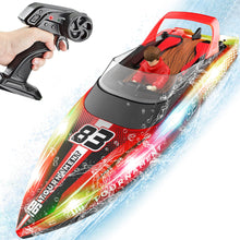 Load image into Gallery viewer, RC Boat with LED Lights, 40+ Mins, Self-Righting Waterproof Remote Control Boat for Pools, Lakes, Bathtubs, Summer, etc
