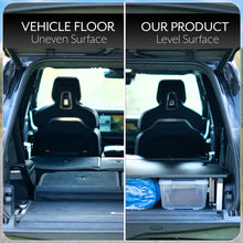 Load image into Gallery viewer, Life Finds Sleeping Platform Storage System Designed for Rivian R1S Vehicles, Folding Platform with Underneath Storage, Black, LF-R1SP
