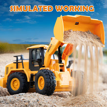 Load image into Gallery viewer, 7 Channel RC Bulldozer Toys for Kids, Remote Control Construction Vehicle for Boys 3-5 Years Old, 2.4G Loader Engineering Truck
